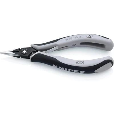 Imagen de Knipex Alicate de precisión montaje para electrónica ESD bruñido, con fundas multicomponentes 130 mm 34 52