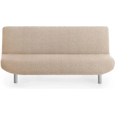 Imagen de ECOMMERC3 Funda Sofá Cama 3 Plazas Clic Clac Bielástica Beige Protector Súper Elástico para Sofás Clac, Libro y Futón