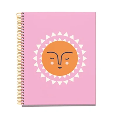 Imagen de Miquelrius Cuaderno A5 , 4 franjas de color Rayas Horizontales 7 mm 120 Hojas 70 g/m² Espiral Colección Time of Joy Sol