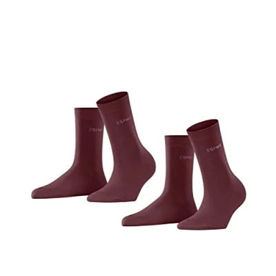 Imagen de ESPRIT Uni 2 Pack W SO algodón unicolor pares, Calcetines Mujer, Rojo (Shadow Red 8138), 35 38