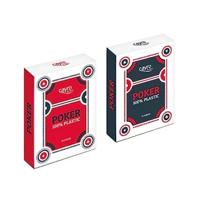 Imagen de Cayro Baraja de Cartas Póker + 16 Años con Deslizamiento Excelente Ideal para Juegos Clásicos Mesa 100% Plástico Color Rojo y Negro