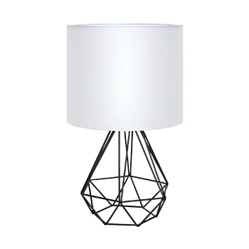 Imagen de Aigostar Lámpara de Mesa Estilo Retro Industrial, Portalámparas Casquillo Fino E14, Decorativa con Base Metálica y Tulipa Blanca, Perfecta para Decorar Cualquier Estancia