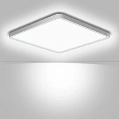 Imagen de Ouyulong Plafon Led Techo Cuadrado 24W, Cocina 5000K, 2600LM, 23CM,IP44 Impermeable Lampara Baño Techo,Luz de Para Dormitorio Balcón Pasillo Comedor Oficina