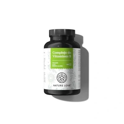 Imagen de Complejo de vitaminas B NATURE LOVE® Alta dosificación: 500 µg B12 180 cápsulas (6 meses) 8 (B1, B2, B3, B5, B6, B7, B9, B12) vegano, probado en laboratorio