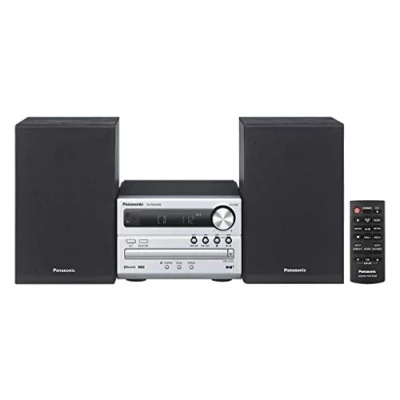 Imagen de Panasonic SC PM250EC S Sistema Estéreo Compacto de Alta Fidelidad con Reproductor CD, Radio FM, USB y Bluetooth, Parlantes 20 W, Graves Intensos Sonido Claro, Plateado