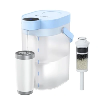 Imagen de Waterdrop FreshTaste 𝐀𝐛𝐥𝐚𝐧𝐝𝐚𝐝𝐨𝐫 𝐝𝐞 𝐀𝐠𝐮𝐚 Jarra Eléctrica con Filtro de Agua, Dispensador Agua 4L para Refrigerador, Reduce Caliza, Cloro, Limpia, Azul (Filtro: WD EWFS)