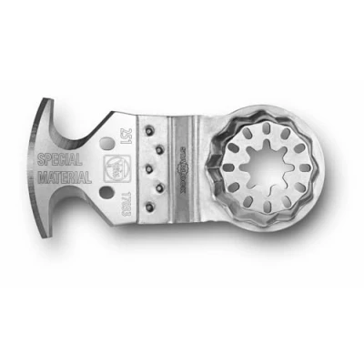 Imagen de FEIN Cuchilla múltiple. 1 Unid., Multiusos con 3 superficies de corte, Alojamiento Starlock, Para cortar alfombras, suelos PVC, cartón, placas bituminosas y tela asfáltica