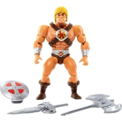 Imagen de Masters of the Universe Origins He Man Figura de acción con accesorios (espada, hacha y escudo), juguete +4 años (Mattel HDR96)