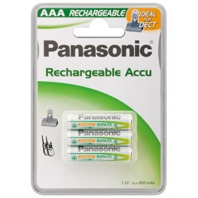 Imagen de Panasonic HHR 4MVE/3BD, Pila recargable (Níquel metal hidruro, 750 mAh, 1.2 V, 44.5 mm, 10.5 13 g) Verde, blanco