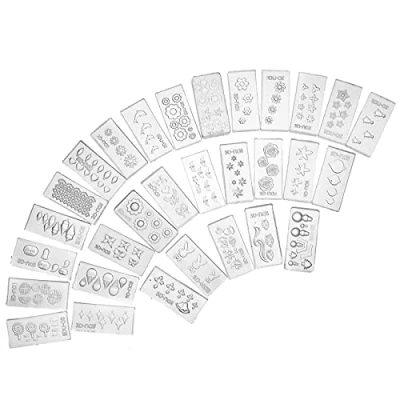 Imagen de eMagTech 3D acrílico Nail Art Moldes Silicona Tallado Molde para DIY Decoración de Uñas 30 Patrones Kit