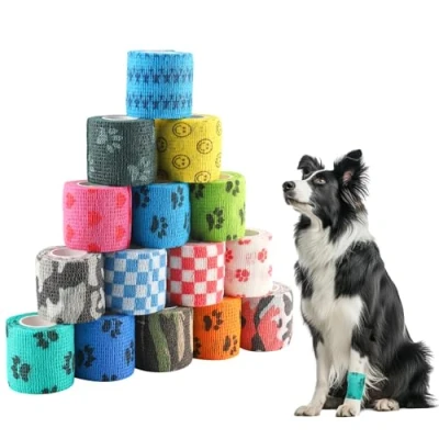 Imagen de Zosenyer 15 Rollos Vendas Autoadhesivas 5 cmX4.5M, Color Venda Elastica Adhesiva,Venda Cohesiva Esparadrapo Deportivo,Vendaje Elástico Adhesivo para Dedos,Muñecas,Tobillo,Perros,Caballo,Mascotas