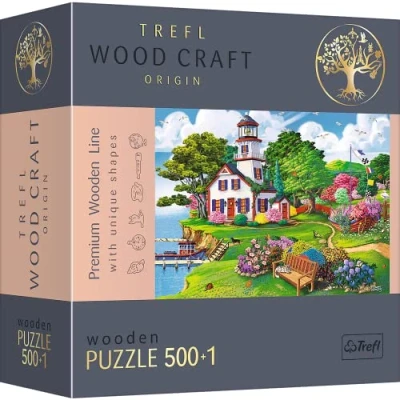 Imagen de Trefl 500 + 1 Elementos, Wood Craft, Formas Irregulares, 50 Figuras Adventureras, Premium Moderno, DIY, para Adultos Y Niños A Partir de 12 Años Puzzle Madera, Color Refugio Verano