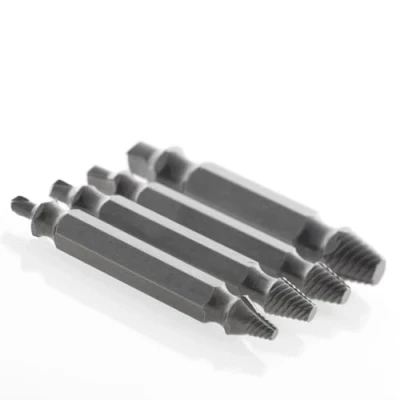 Imagen de InnovaGoods Juego de 4 Brocas para Extraer Tornillos Dañados, Acero Templado Endurecido 60 HRC, Apto Cualquier Taladro, Varias Medidas 24mm, Multicolor, Aleado