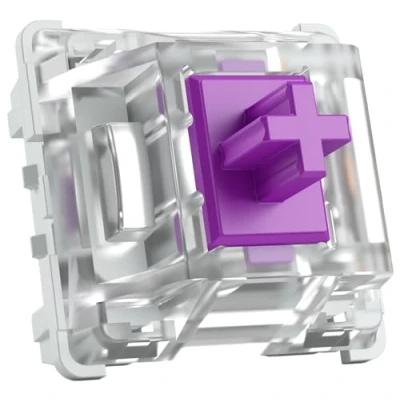 Imagen de Glorious Gaming 120 switches para teclado mecánico Kailh (morado) Táctiles y fluidos, 50 g de acción, Pro, fijación 3 pines, compatible con LED SMD Morado