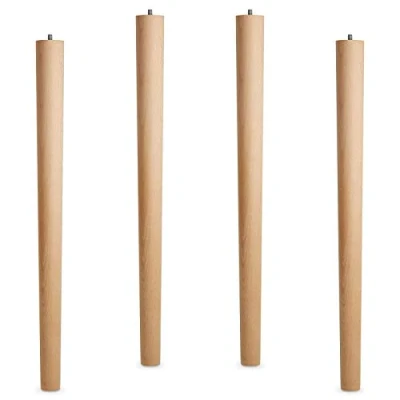 Imagen de 4 x SO TECH® Pata de Mesa Haya Bruta Altura 700mm/ Ø 60/40mm con Rosca M10 / Ideal para Muebles &amp; Mesas Centro/Pata