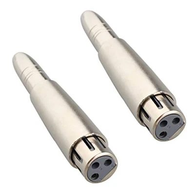 Imagen de Jopto 2 Conectores XLR Hembra a 6,35 mm Balanceado Jack Socket De Estéreo Audio Micrófono Adaptador