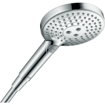 Imagen de hansgrohe Raindance Select S ducha de mano, alcachofa con 3 tipos chorro, cabezal redondo (⌀ 120 mm), sistema antical, cromo, 26014000