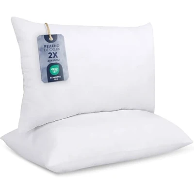 Imagen de Utopia Bedding Relleno de Cojín 40 x 80 cm (2 Unidades), Fibra Virgen Siliconada, Almohadas Sofá (Blanco)