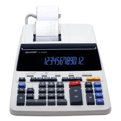 Imagen de Sharp EL 2630PIII calculadora para Impresora (Escritorio, Impresora, 12 dígitos, 1 línea, Corriente alterna, Blanco)