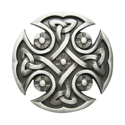 Imagen de JEANSFRIEND New Vintage Celtic Cross Knot Round Hebilla del cinturón Belt Buckle