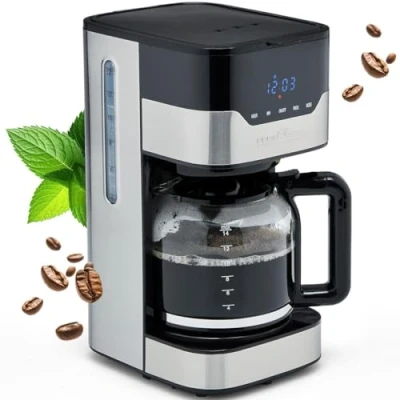 Imagen de Profi Cook Cafetera Espresso PC KA 1169 12 a 14 Tazas 900 Watts Control Táctil Color Plata y Negro
