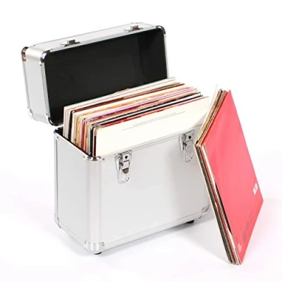 Imagen de Studio X Caja de almacenamiento para discos vinilo 12&quot;, plateado