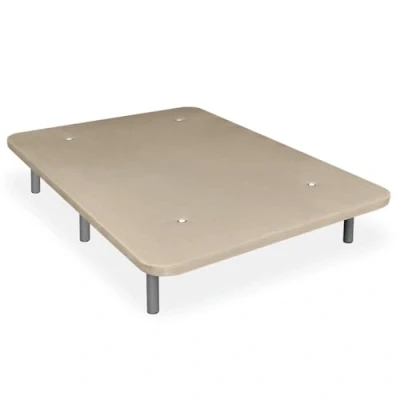 Imagen de Mattfy Base Tapizada Reforzada para Cama, Estabilidad y Resistencia con 5 Barras Transversales 6 Patas metálicas roscadas de 25cm, 90 x 190, Beige