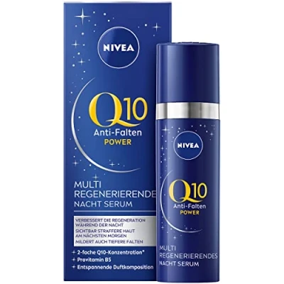 Imagen de NIVEA Q10 suero nocturno multiregenerador antiarrugas (30 ml), para la noche, facial con provitamina B5 y