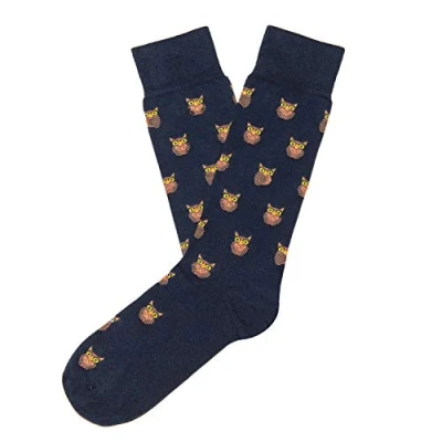 Imagen de Jimmy Lion Calcetines Owls en color Azul, fabricados algodón peinado de primera calidad.Talla 36 40 media caña.