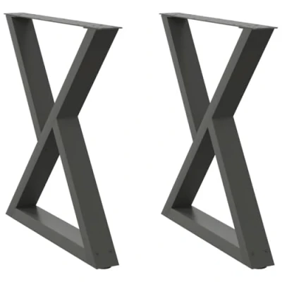 Imagen de vidaXL Patas para mesa de comedor 2 uds antracita acero 80x(72 73,3) cm, pata mesa, comedor,