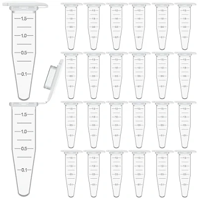 Imagen de 50 Piezas Tubo De Microcentrífuga Con Tapa,Microtubos Ensayo Para Laboratorio,Tubo Centrifuga Transparente,Tubos Centrífuga Plástico Tapón A Presión Graduados Microtubos,1.5ml