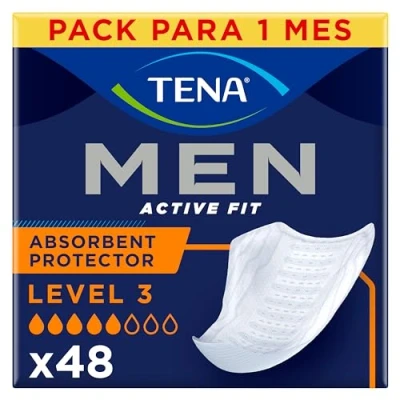 Imagen de TENA Men Nivel 3 6x8 Compresa Protectora para Hombre Incontinencia Moderada 48 Unidades