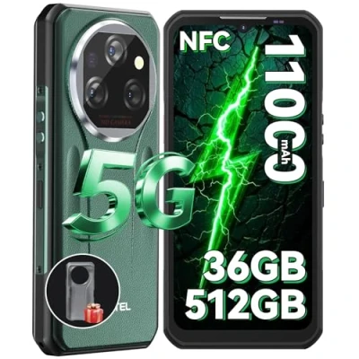 Imagen de OUKITEL WP39 Pro Movil Resistente 5G, 36GB RAM+512GB ROM/SD 2TB Móviles Irrompible Android 14, 11000mAh/33W Teléfono Moviles 6.6&#039;&#039; FHD+ 2.4K, Cámara 64MP+32MP Móvil Rugerizado, Dual SIM/NFC/GPS/IP68
