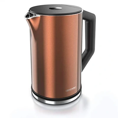 Imagen de Arendo Hervidor de agua eléctrico 1,5 litro Tetera con ajuste temperatura 40C a 100C Modelo Elegant Diseño doble pared Acero inoxidable Fácil limpiar Para té café infusión