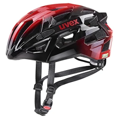 Imagen de uvex race 7, casco Performance seguro unisex, ajuste de talla individualizado, protección contra impactos, black red, 51 55 cm