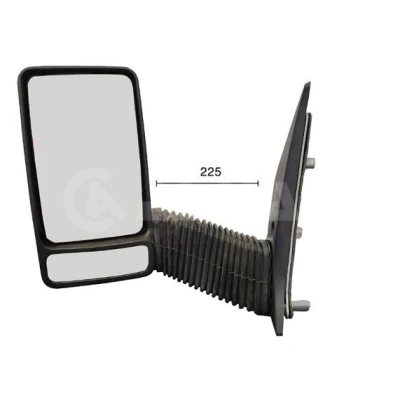Imagen de espejo retrovisor Alkar 9219977 izquierda manual con gran angular, brazo largo de espejo, convexo para vehíc. volante a la
