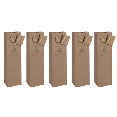 Imagen de SIGEL GT042 Bolsa para regalo botella, braun, 10 x 35 cm