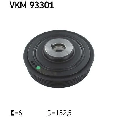 Imagen de SKF VKM 93301 Polea de Cigüeñal 152,6 6 PEUGEOT: 206 Hatchback, 406 Berlina, 306 CITROËN: Xsara Picasso