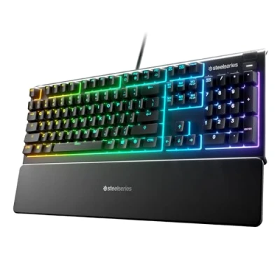 Imagen de Teclado gaming SteelSeries Apex 3, Mecánico, USB, Iluminación RGB, Anti Ghosting, IP32, Negro