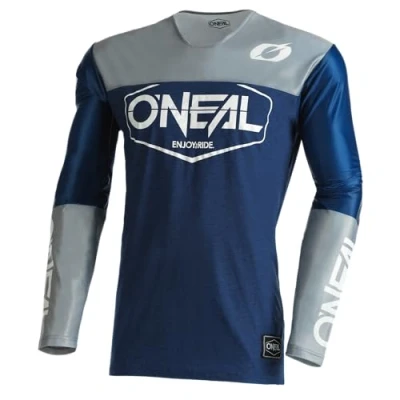 Imagen de O&#039;Neal Camiseta de Manga Larga para Motocross MX MTB Mountain Bike Material Ligero, Ajuste ergonómico adaptación Maillot Mayhem Hexx V.22 Adulto Azul Gris Talla XL