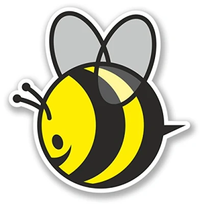 Imagen de 2 pegatinas de abeja feliz para coche, bicicleta, portátil, casco, guitarra, niños #4160 (9,8 cm ancho x 10 alto)