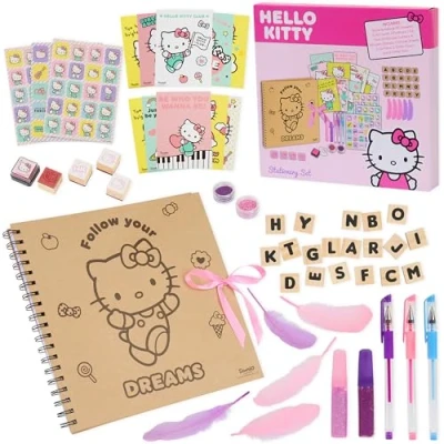 Imagen de Hello Kitty Kit Scrapbooking con Materiales para Niños, Incluye Pegatinas Accesorios