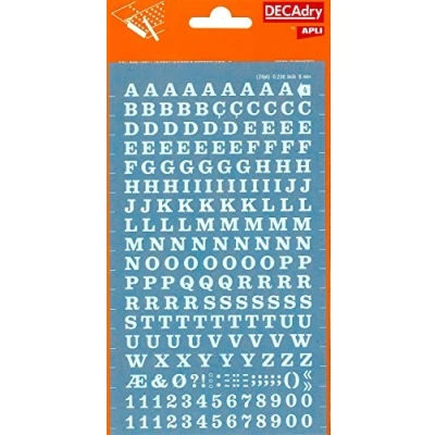 Imagen de APLI DDB4F Letras y números transferibles blancos 6 mm, 214 caracteres