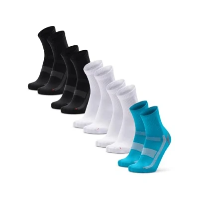 Imagen de DANISH ENDURANCE Calcetines Deportivos de Media Caña Running,Transpirables, Hombres y Mujeres, 5 Pack Multicolor (2xNegro/Gris, 2xBlanco, 2xAzul Caribe) 43 47