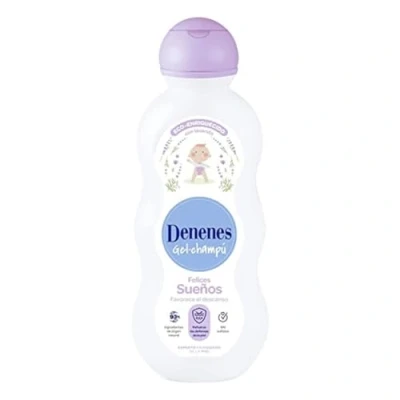 Imagen de Denenes Felices Sueños Gel Champú Eco Enriquecida con Lavanda y 93% de Ingredientes Origen Natural, Relajación Cuidado Durante el Baño 600 ml