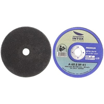 Imagen de Discos de corte INTOX 75mm x 1,0mm 25 piezas Disco flexible batería Inox para acero metálico y inoxidable