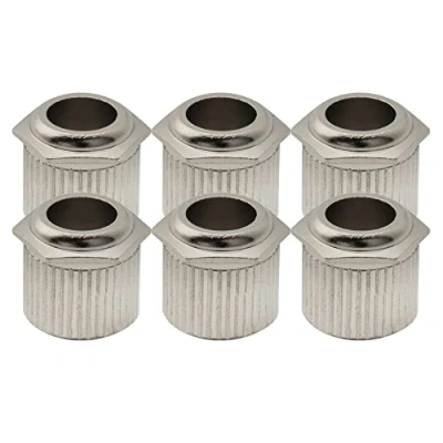 Imagen de Musiclily Ultra Latón 1/4 pulgada 10mm Hexagonal Vintage Moderno Bushing Adaptador de Clavijero para Guitarra,Nickel (Set 6)