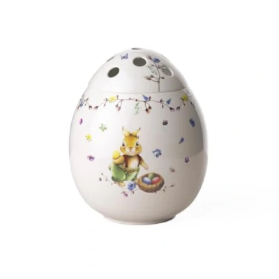 Imagen de Villeroy &amp; Boch Spring Fantasy Emma y Paul Jarrón para Flores, Porcelana, 5 x 17,5 21 cm, Multicolor, carbón, Huevo Redondo,Emma, 17,5x17,5x21