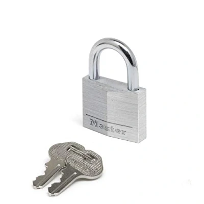 Imagen de Master Lock 9140EURD Candado con Llave cuerpo de aluminio macizo, Negro, 4 x 5.9 1.3 cm