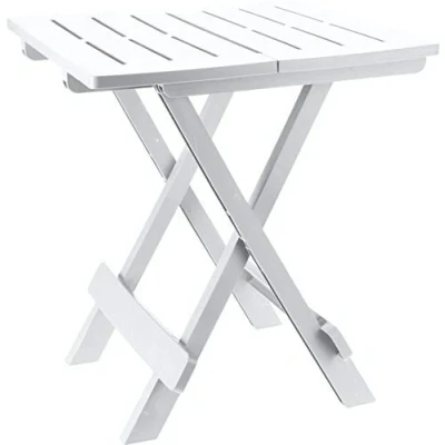 Imagen de Spetebo Adige mesa plegable pequeña para jardín o camping, ideal utilizarse como auxiliar, Blanco